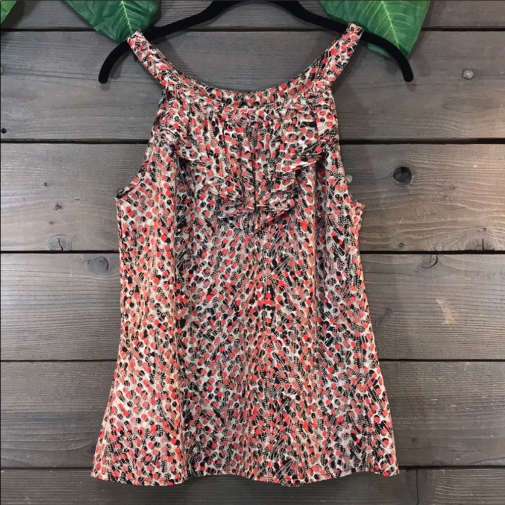 Banana Republic Red Ruffle Front Tank